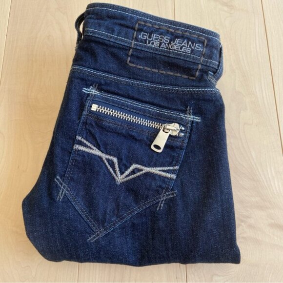 Guess Premium jeans Rocket skinny leg style low rise dark blue stretchy size 26 - Picture 4 of 14